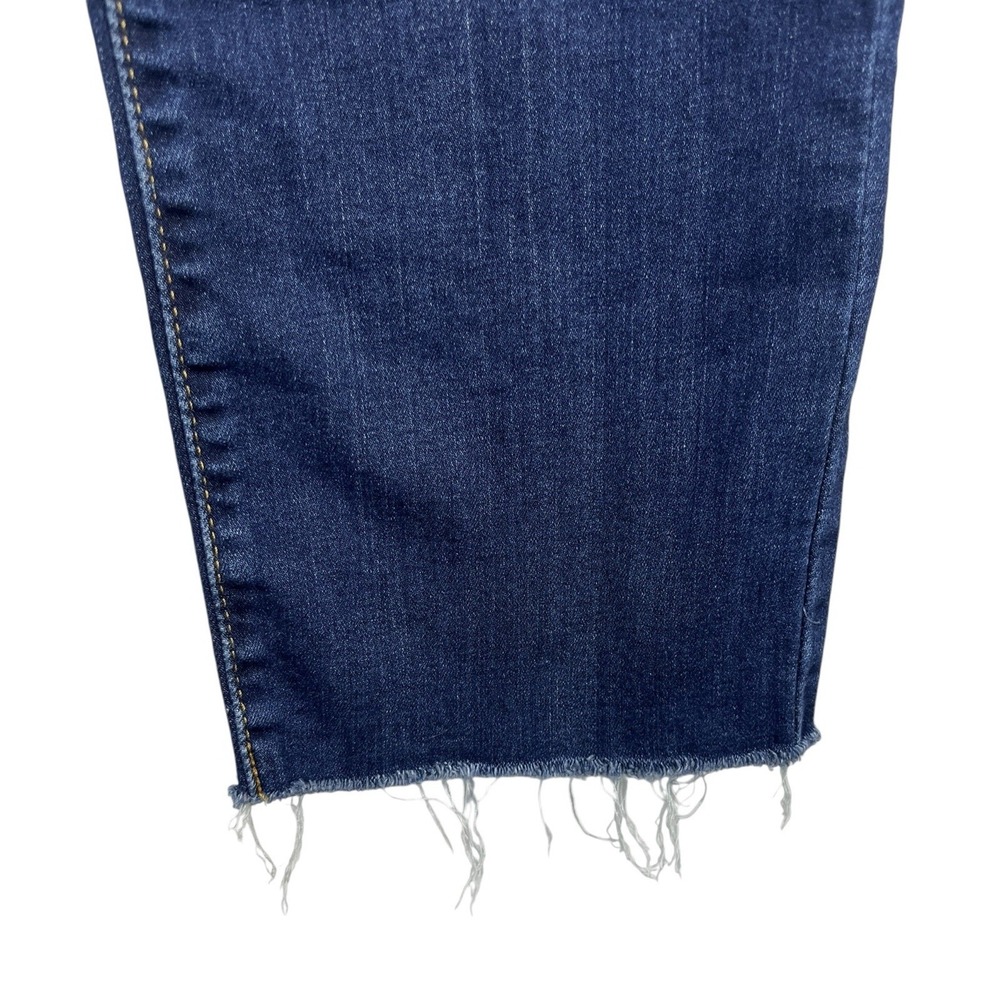 Levi's Sz 34 Women's‎ 724 High Rise Straight Jeans Frayed Raw Hem Dk Blue Wash - Picture 5 of 13